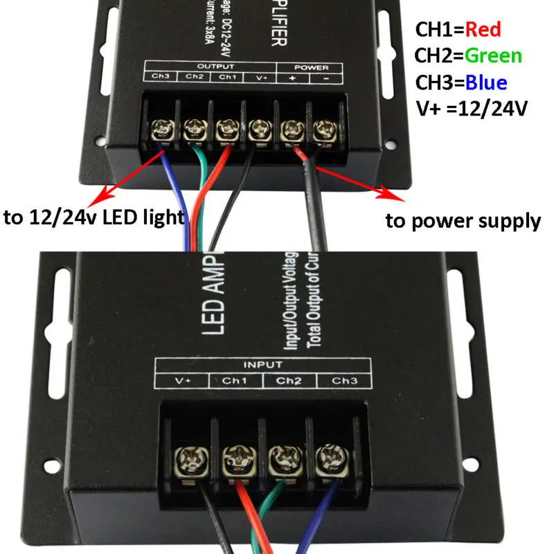 12v 24v rgb led amplifier for led strip light