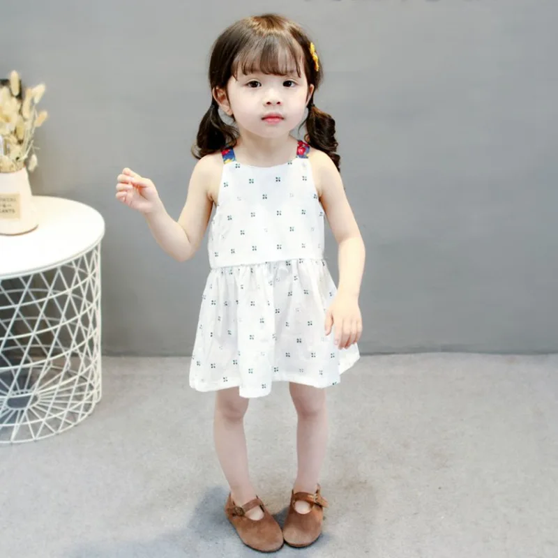 COOTELILI Cute Flower Vest Dresses Kids Girls Party Princess Daughter Dresses Baby Girls Dress Children Clothing 90-120cm  (4)