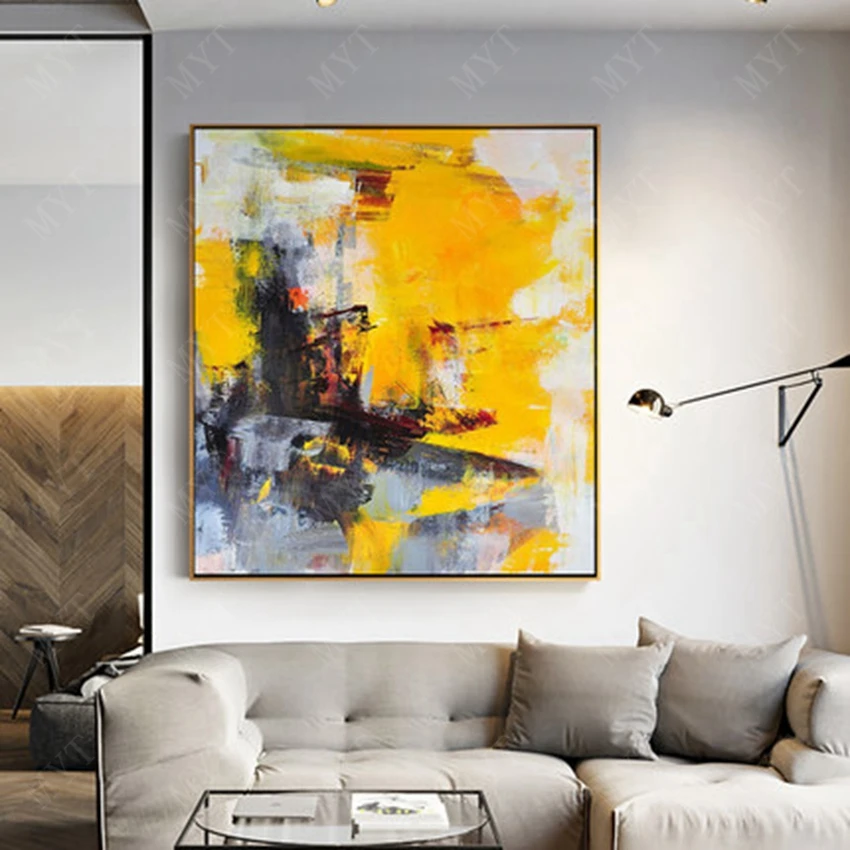 

Hand-painted oil painting, canvas painting, knife painting abstract painting, modern canvas murals, living room decoration