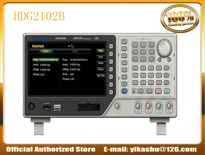 

Hantek HDG2102B High Quality 250MSa/s Sample Rate 64M Memory Depth Hantek Arbitrary Waveform 2CH Oscilloscope