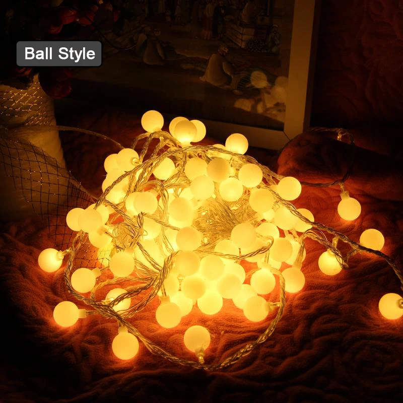 LED Ball String Lights For Bedroom gerlyanda Xas Garland Christmas