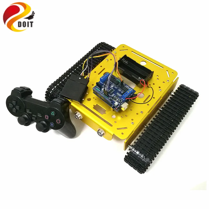 DOIT Wireless Handle Control Smart Robot Tank Car Chassis with UNO R3 Board+Motor Drive Shield Board for DIY Competition