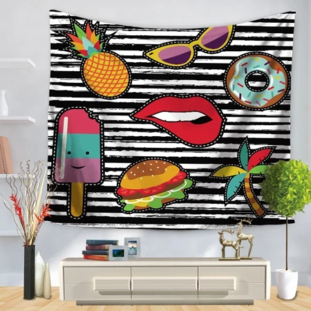 Домашний декор на стену ковер гобелен прямоугольник покрывало креативный мультфильм губы помада живопись Повседневный узор GT1209 - Цвет: 13