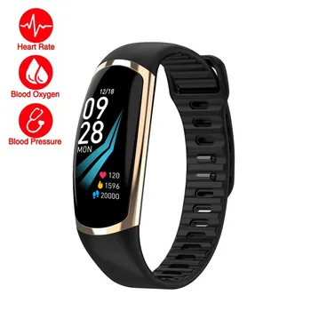 

Color LCD Smart Bracelet Fitness Tracker Heart Rate Sleep Monitor Sport Smart Band Blood Pressure Wristband For Android IOS