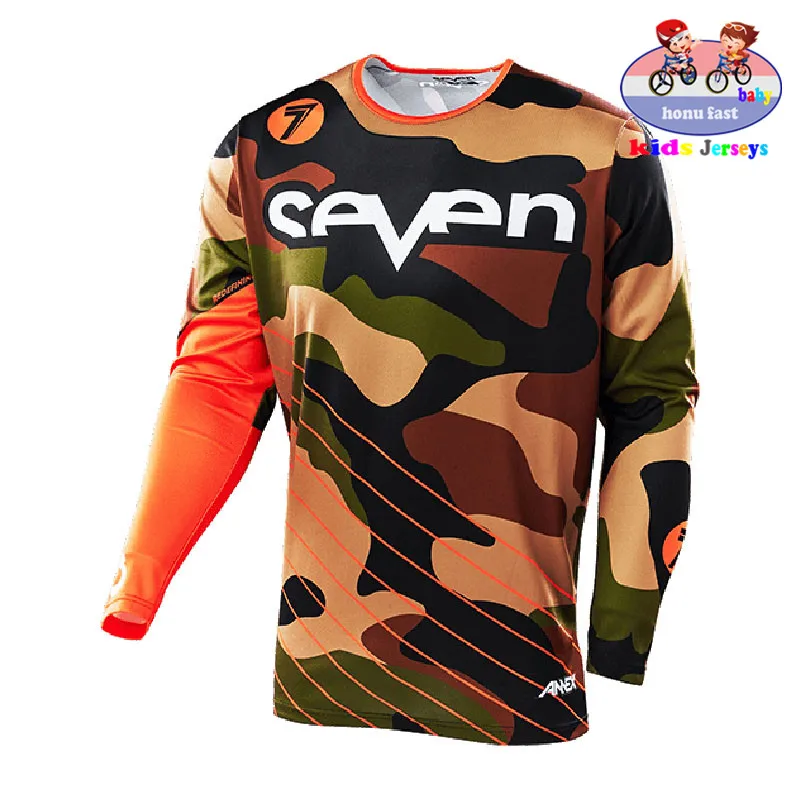 

2019 Kids New Moto GP Mountain Bike Seven Long Sleeve Motocross Downhill Jersey MX MTB Shirt Racing Jersey Off-road DH Jersey