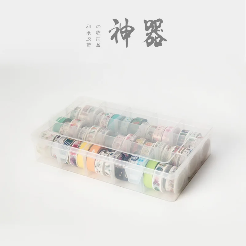 Billige 15 fächer Klar Handwerk Organizer Lagerung Box für Washi Band Kunst Liefert und Aufkleber Schreibwaren
