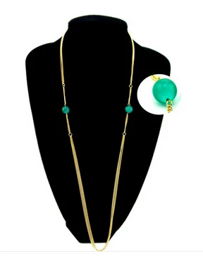 

Long Exaggerated European Style Fashion Multilayer Opal Temperament Chains Necklace N2193