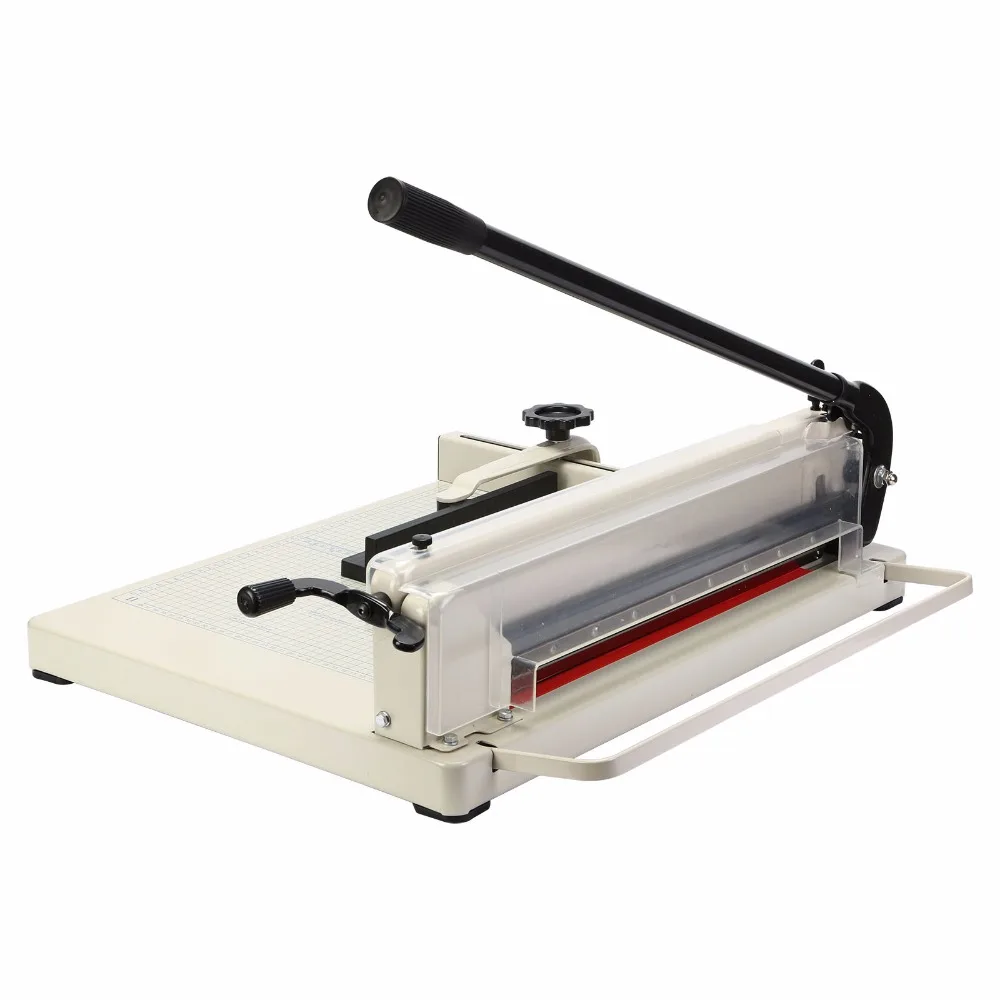 

HARDENED STEEL BLADE INDUSTRIAL PRECISE CUT 80G PAPER 400 SHEETS HIGH OR APPROX 1.5" A3 PAPER CUTTER 17" TRIMMER MACHINE