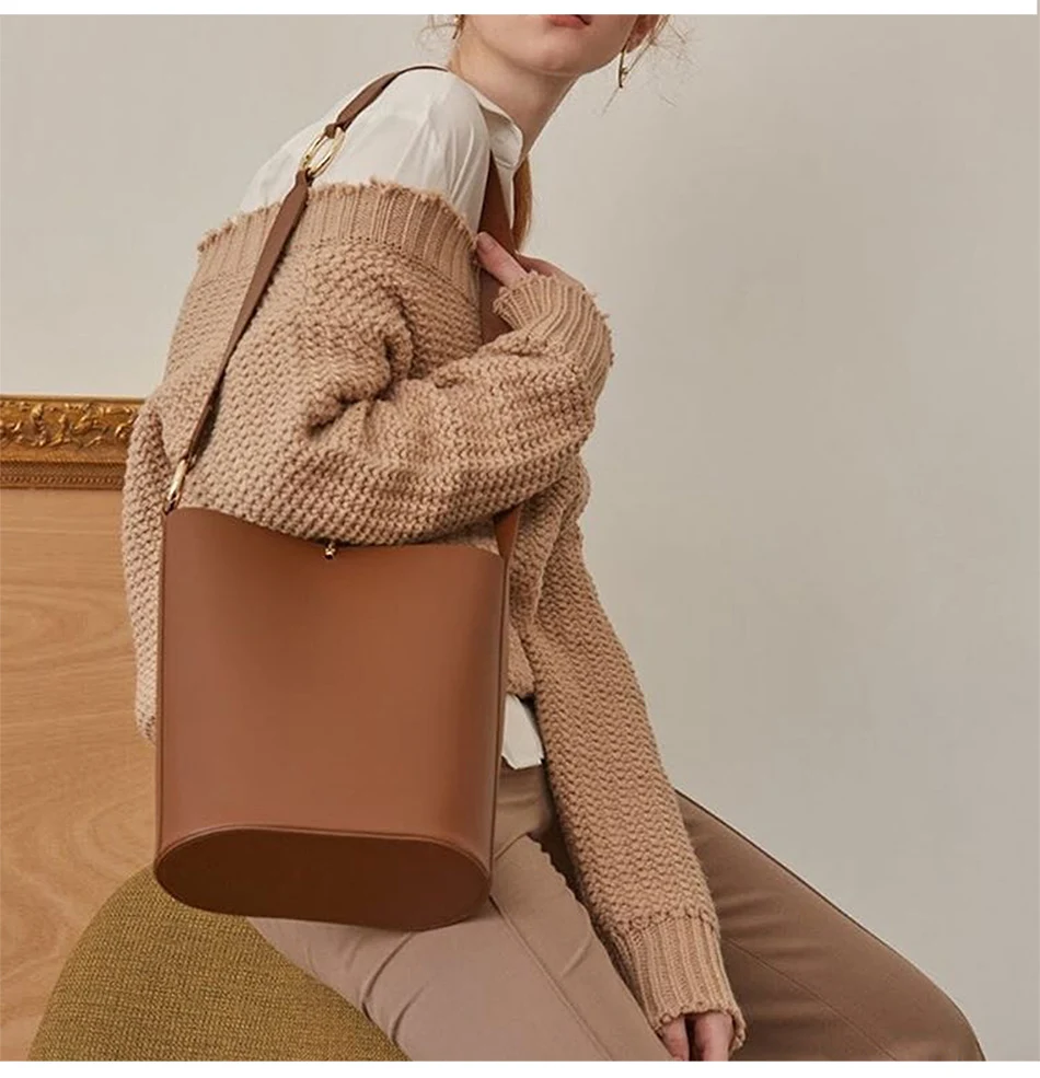 

2018 New Arrival Women's Bucket Bag Famous Brand Designer High Quality PU Leather Female Shoulder Bag Black Pink Woman Sac