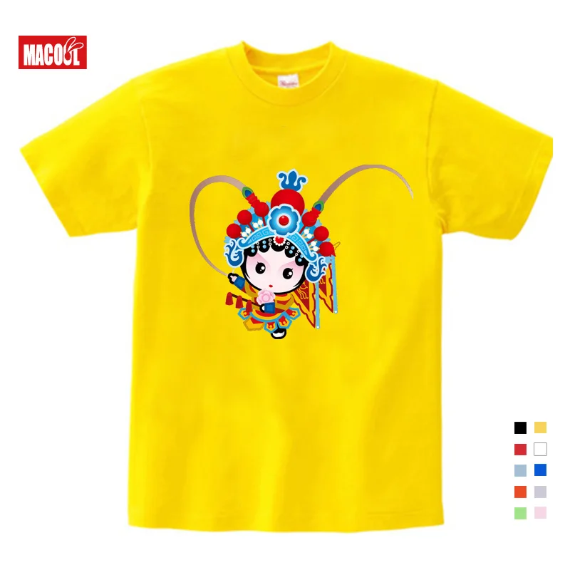 Beijing Opera girls tops chinese style t-Shirt Theodore  Costume kids costume  Free Shipping Cartoon TShirt Summer Send