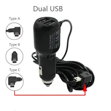 Универсальный автомобильный адаптер питания постоянного тока для зарядного устройства, мини USB кабель для DVR gps навигации 3.5A с кабелем