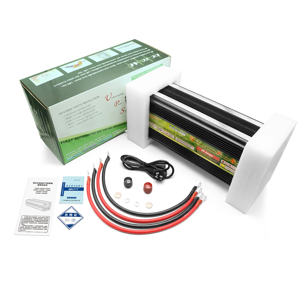 US $185.73 Free Shipping LCD display UPS inverter solar power inverter 12V 220V 3000W offgrid solar power inverter