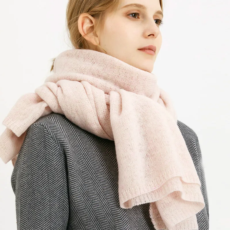 Koop 2018 Nieuwe Ontwerp Merk Sjaal Elastische Winter Warm Kasjmier Sjaals Echarpe Wol gebreide Sjaal Vrouwen Pashmina