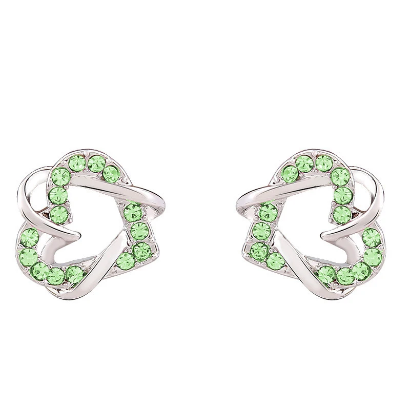 Женские серьги гвоздики в виде сердца с кристаллами|fashion stud earrings|stud earringsrhinestone