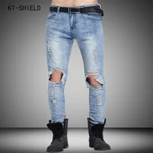 Brand Mens biker jeans Straight Ripped Jeans For Men High Quality Denim overalls Men Fashion Designer Pants Jean Homme Plus size