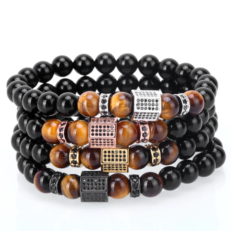 Браслет mcllroy мужской роскошный золотой с кубическим цирконием бусинами|bracelet