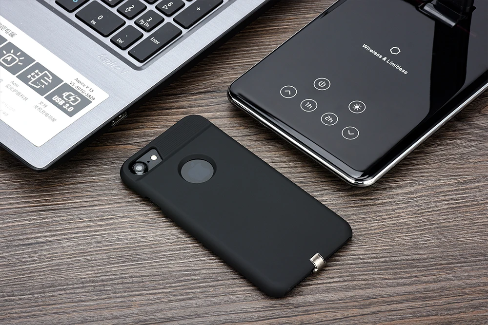 KEYSION Беспроводное зарядное устройство приемник чехол для iPhone 7 7 Plus 6 6s Plus QI качество PC матовый зарядная задняя крышка для iPhone7