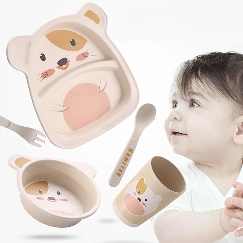 5pcs/set Baby Cartoon Tableware Set Bamboo Fiber Material Children Dinner Plate+ Bowl +Cup+ Spoon +Fork Kids Tableware Set 5pcs/set Baby Cartoon Tableware Set Bamboo Fiber Material Children Dinner Plate+ Bowl +Cup+ Spoon +Fork Kids Tableware Set
