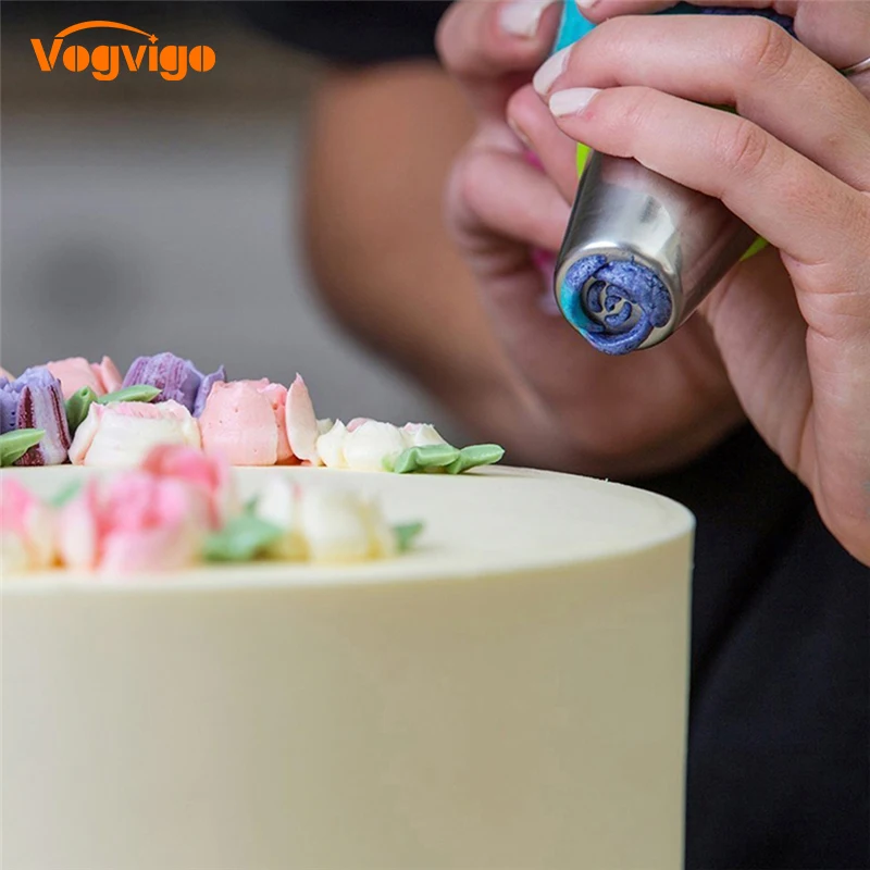 

VOGVIGO New Stainless Steel Confectionery Nozzles Russian Cream Icing Piping Nozzles Cake Decorating Tools Cream Nozzles