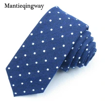 6 см бизнес хлопчатобумажный галстук для мужчин в горошек напечатанный Для худой шеи галстук свадьба Texude Gravatas мода шеи галстуки