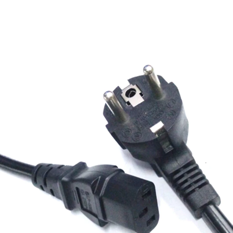 1.5m C13 IEC Kettle to European 2 pin Round AC EU Plug Power Cable Lead Cord PC