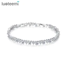 LUOTEEMI, роскошные новые модные браслеты на цепочке для женщин, свадебные украшения для помолвки, аксессуары, CZ Pulseira Masculina, подарки