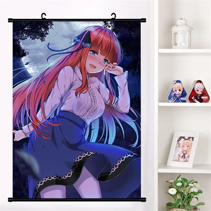 H Японское аниме Go-Toubun no Hanayome Nakano Nino настенный свиток Фреска плакат мультфильм настенные подвесные плакаты коллекция домашнего декора искусство - Цвет: H