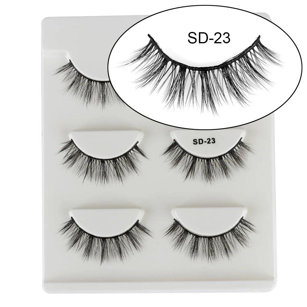 

3 pairs 3D Thick Lashes Crisscross False Eyelashes Natural Fake Eye Lashes Professional Makeup False Eye Lashes 3 styles