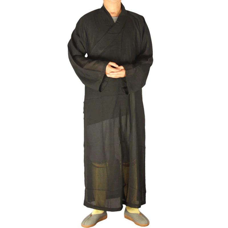 Черный буддийский костюм Monk Shaolin Костюм Монах буддистское платье одежда для