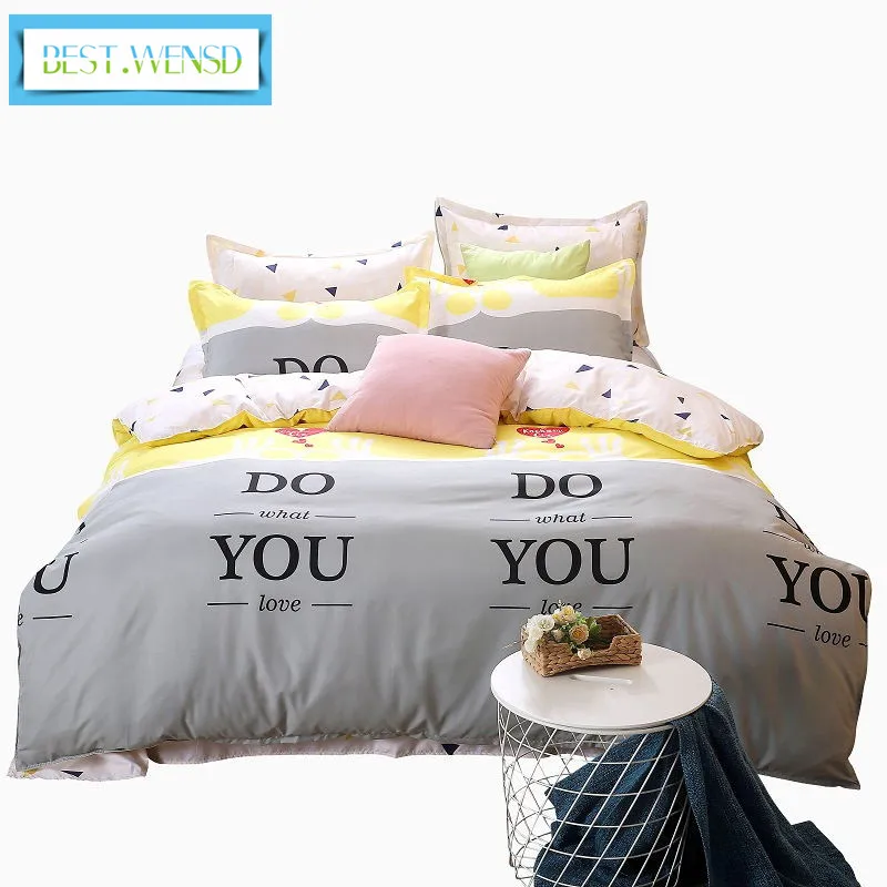 

4Pcs bedding set 100% Cotton sheet +duvet cover +pillowcases king comforter farmhouse style housse de couette dekbedovertrek