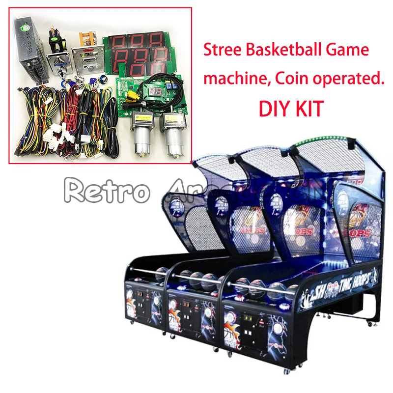 DIY Аркады Баскетбол игровой автомат комплект с PCB Материнская плата, жгут проводов, блок питания, монетоприемник, билет распределитель