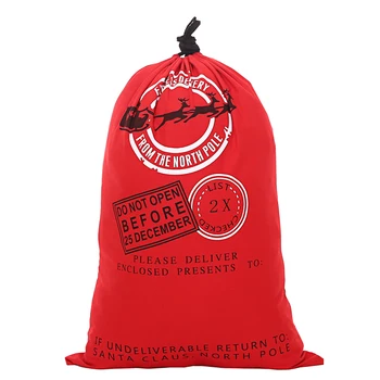 

Red drawstring Christmas Gift Bag 10pcs/lot Large Santa Sack Color Elk Organic Heavy Canvas Bags for christmas