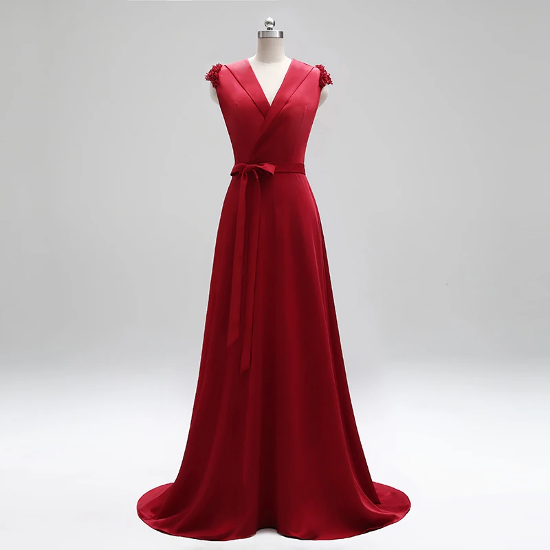 Vestido de festa атласные платья для выпускного вечера трапециевидной формы с v-образным вырезом Vestido Formatura Простые Длинные элегантные платья для выпускного вечера длиной до пола Gala Jurken