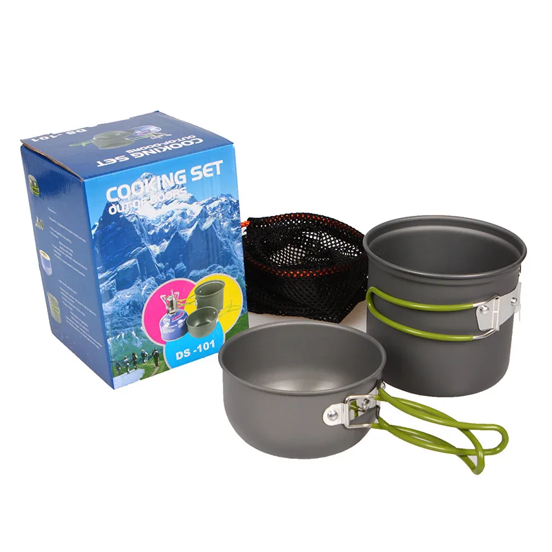 

Ultralight outdoor tableware set Hiking Picnic Backpacking Camping Tableware Pot Pan 1-2persons Camping Cookware Utensils