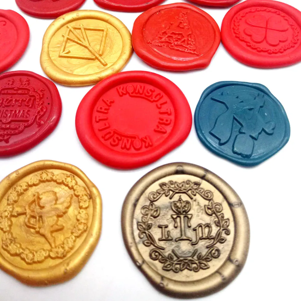 

50 PCS Handmade Adhesive Sealing Wax Seals Rose Angel Crown Design For Retro Vintage Wedding Invitation envelope