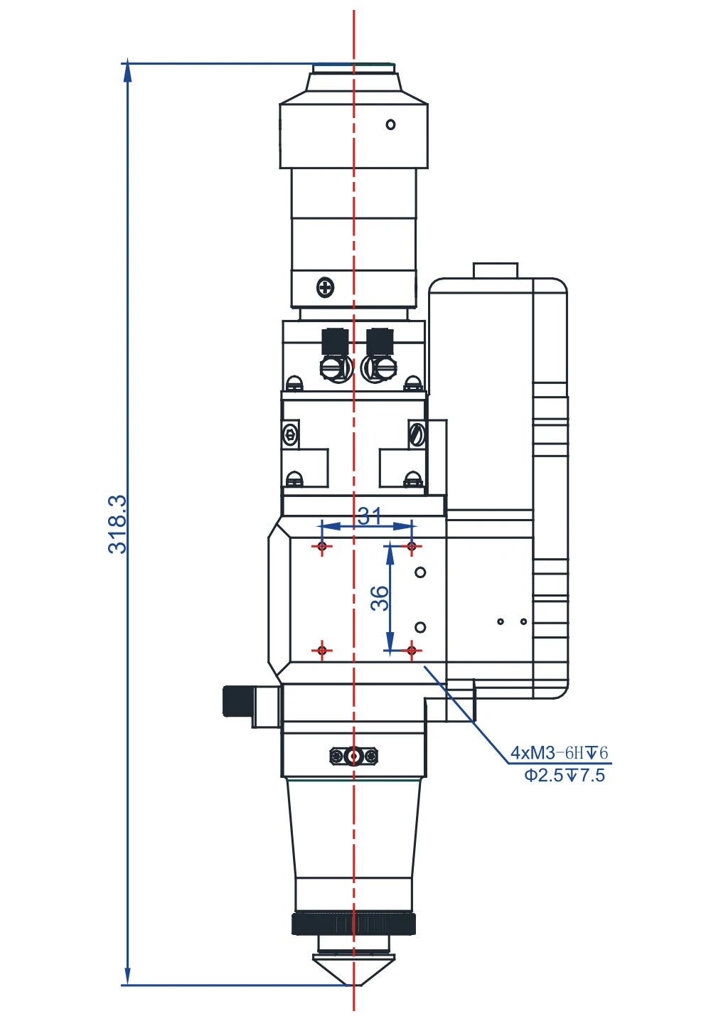 Cloudray WSX 0-1KW волоконная Лазерная режущая головка NC12 автоматическая фокусировка 1000 Вт для резки металла