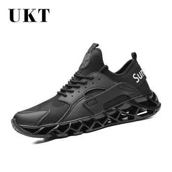 

Breathable Stretch Fabric Man Running Shoes Low Toe Lace-up Male Designer Sneakers Light Cushioning Non-slip Men Sport Shoes