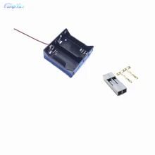 10 шт. 2xd-тип батарея Чехол держатель Гнездо распределительная коробка для проводов с 15 см провода, Dupont 2,54 мм 2 P заголовок и щипцы