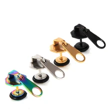 Модные стильные серьги-гвоздики на молнии для женщин, серьги в стиле панк-рок для девушек, уникальные забавные вечерние ювелирные изделия на Хэллоуин