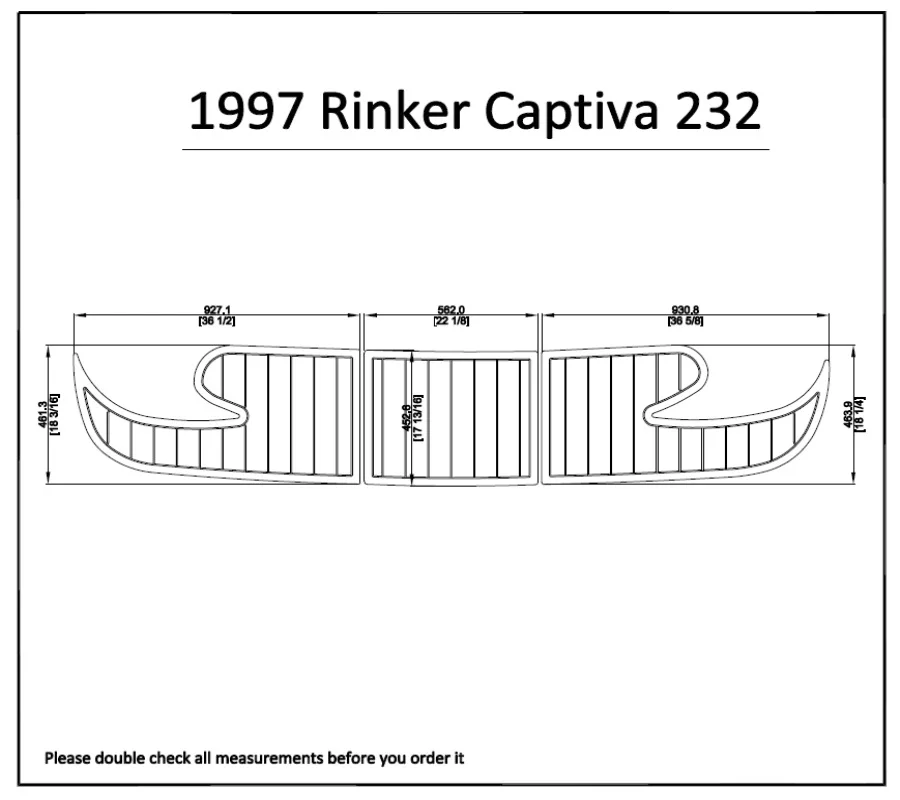 1997 РИНКЕР Captiva 232 Плавающая Платформа Pad лодка EVA тик настил 1/" 6 мм