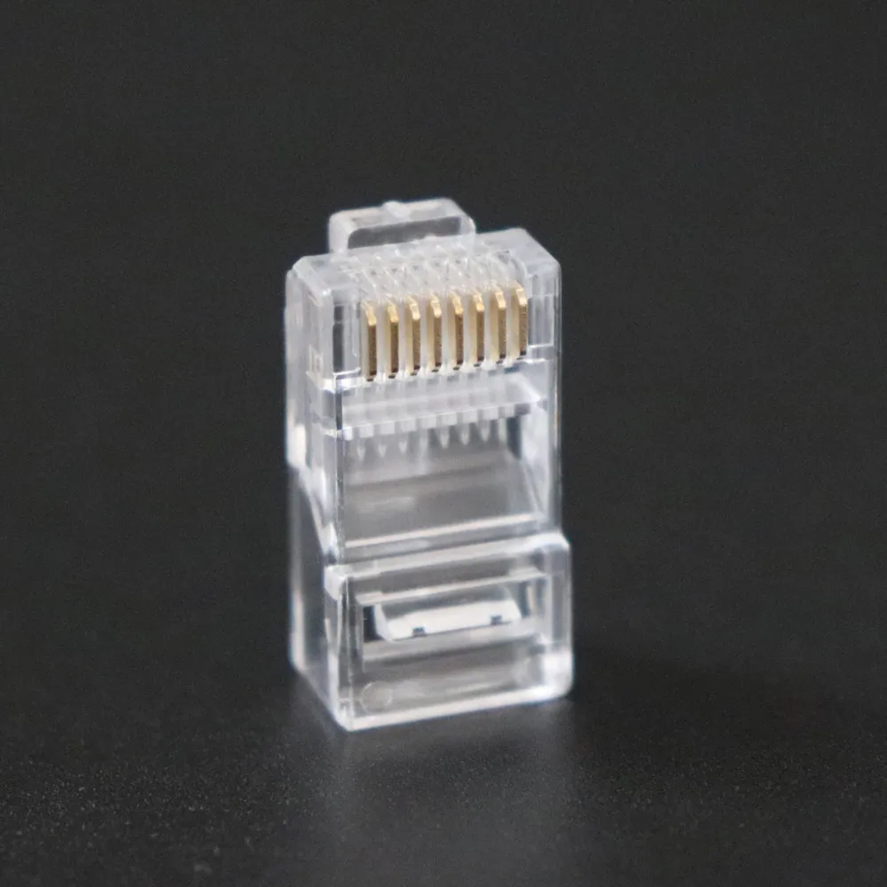 100-Pack RJ45 разъем Cat5E Cat5 обжимной модульный разъем Ethernet сетевой кабель для подключения к сети с украшением в виде кристаллов 8P8C