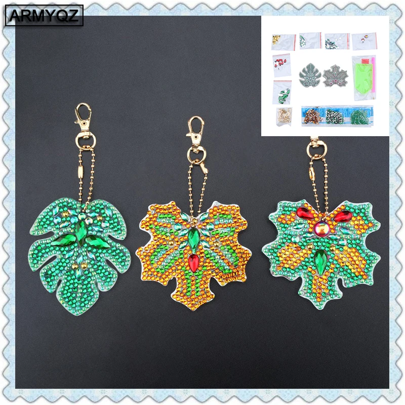 

New Diamond Painting Keychain Maple leaf Special Shaped Diamond Embroidery Sale Picture Of Rhinestones Mosaic Handmade