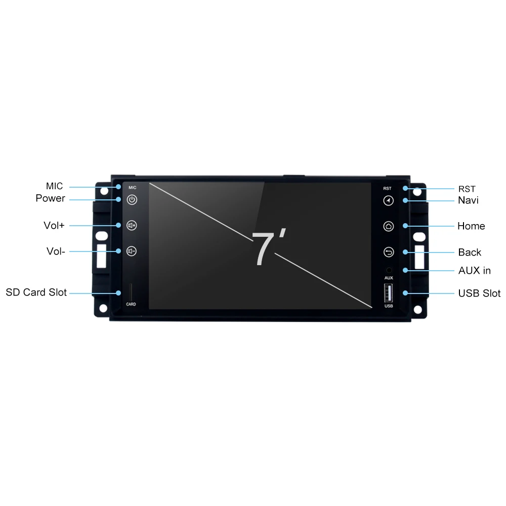 Sale Dasaita 7" Android 8.1 Car GPS Player Navi for Jeep Chrysler Dodge with 2G+16G Quad Core NO DVD Radio Multimedia 4G 3