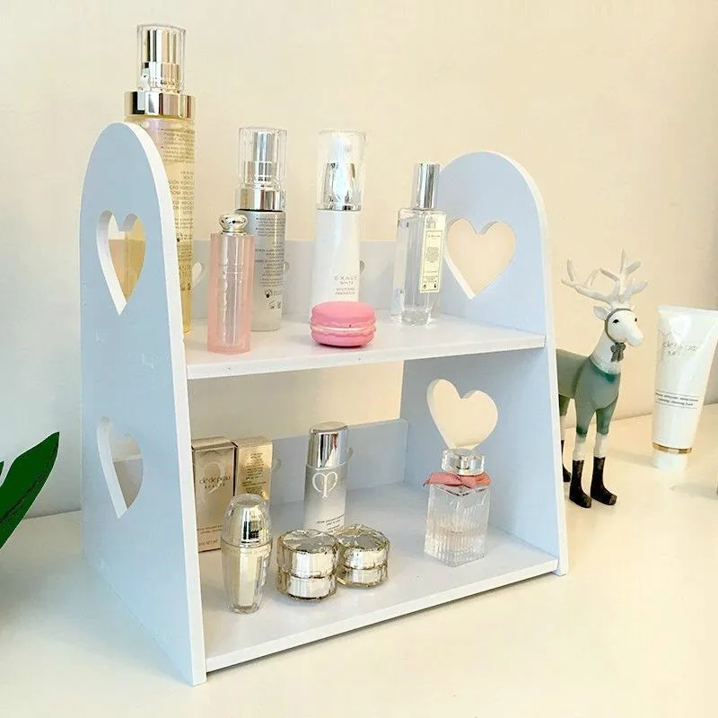 

Cartoon Wood Storage Rack HELLO KITTY Cosmetic Storage Shelf Heart-shaped Corner Racks Holder Bathroom Kitchen Organizer Decor