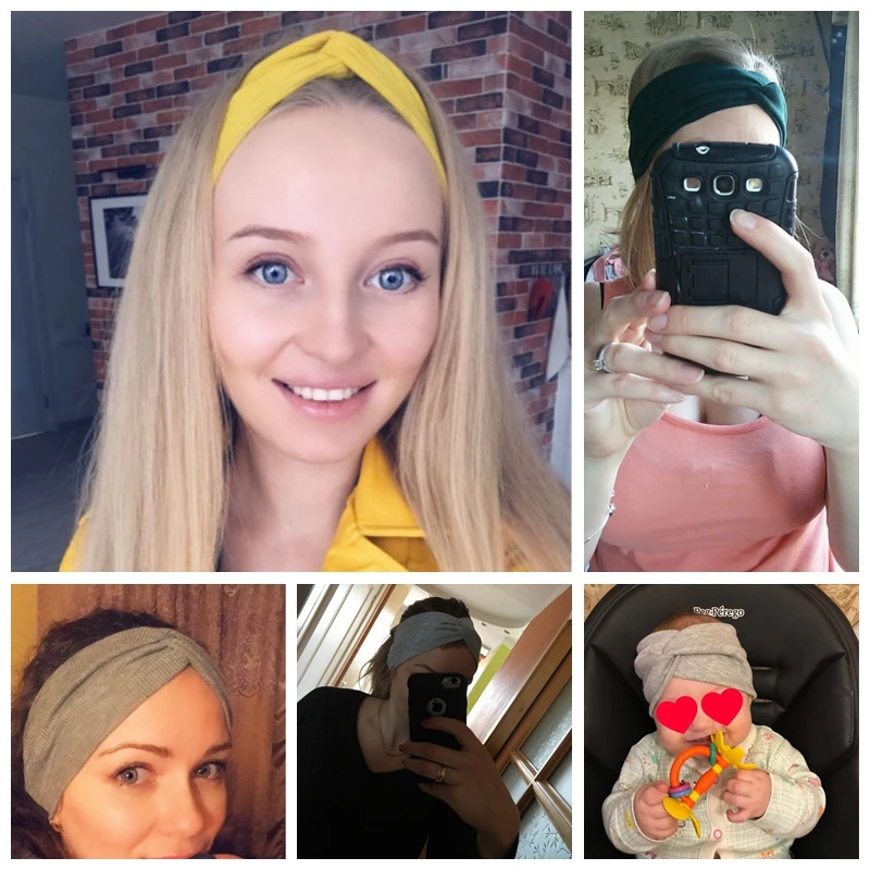 

Twisted Knotted Headwrap Turban Knot Headband Cotton Women Makeup Elastic HairBands hair accessories diademas para el pelo mujer