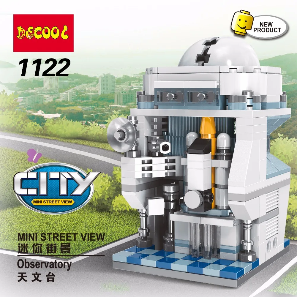 6 компл./лот DECOOL Mini City Street View Train Station колесо обозрения кофейный уголок DIY