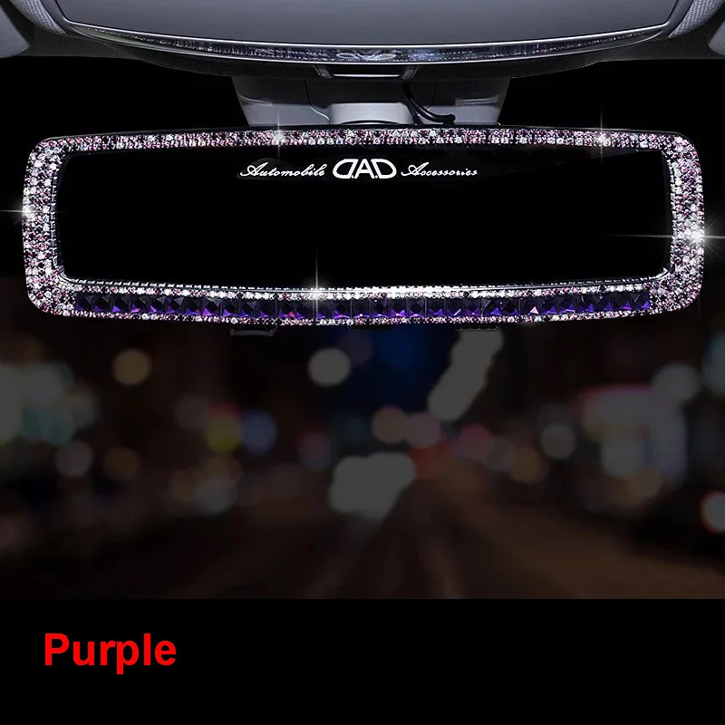 Kopen Diamant Auto interieur Achteruitkijkspiegel Decoratie Strass Kristal Auto Achteruitkijkspiegel Cover Auto Accessoires Voor Meisjes Vrouwen