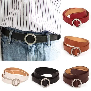 

New 1 Pcs Belt Silver Round Metal Circle Belt Female PU Leather Waist Belts For Women Harajuku Jeans Pants Belts Ceinture Femme