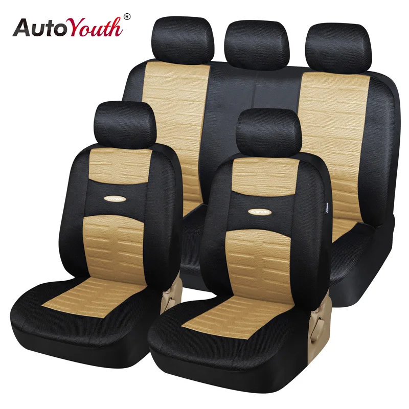 Autoyouth 11pcs Set Fashion Car Seat Covers Sandwich Fabric Universal