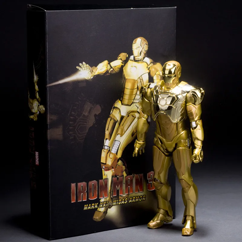 

Gold Iron Man Collector's Edition Rotatable Joints Justice League The Avengers Action Figure Collection Model Toy M542